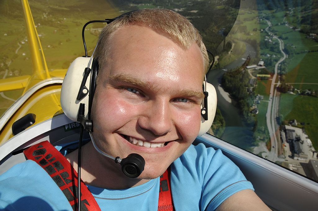 Martin i flycockpit